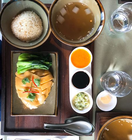 Hainanese chicken rice at Grand Café, Grand Hyatt, Hong Kong