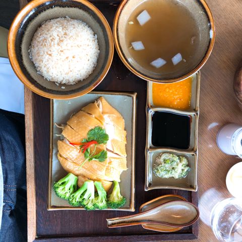 Hainanese chicken rice at Grand Café, Grand Hyatt, Hong Kong