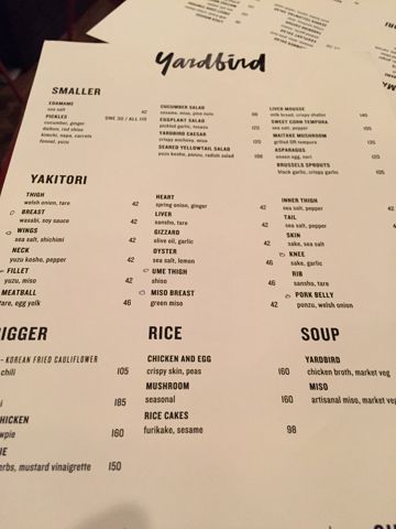 Yakitori at Yardbird, Hong Kong
