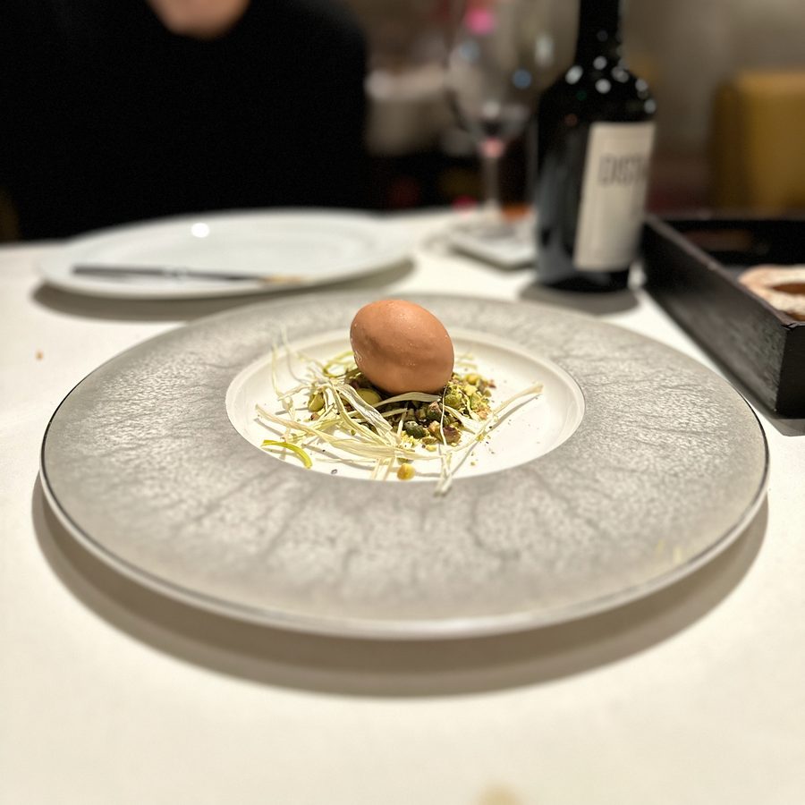 Foie gras egg at Oficina, 2022