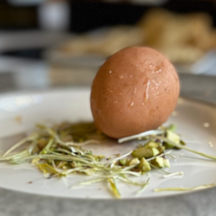 Foie gras egg at Oficina, 2025