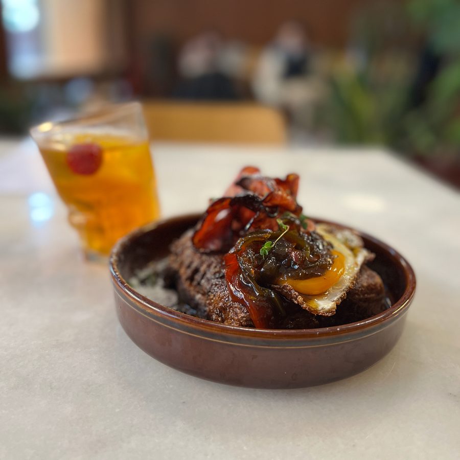 French toast with a fried egg at Early Cedofeita, 2022