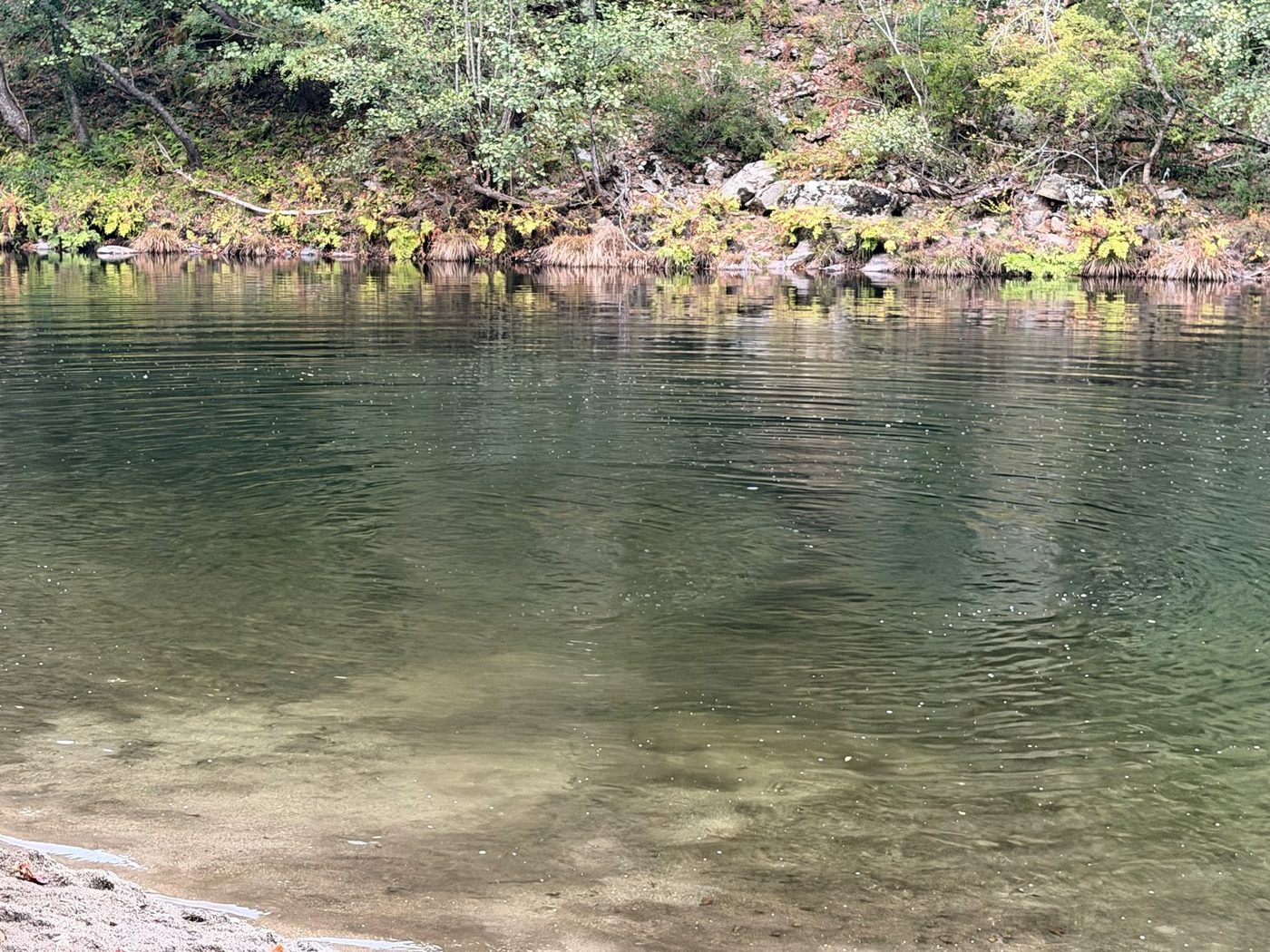 The river beach at Praia Fluvial do Vau, where the walk along the Paiva ends