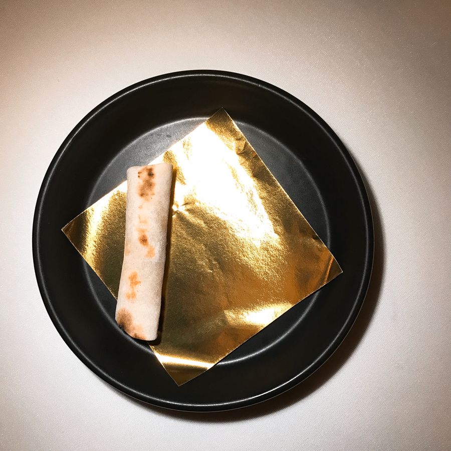 Tortilla course: sourdough tortilla, tostada or taco at Californios, 2017