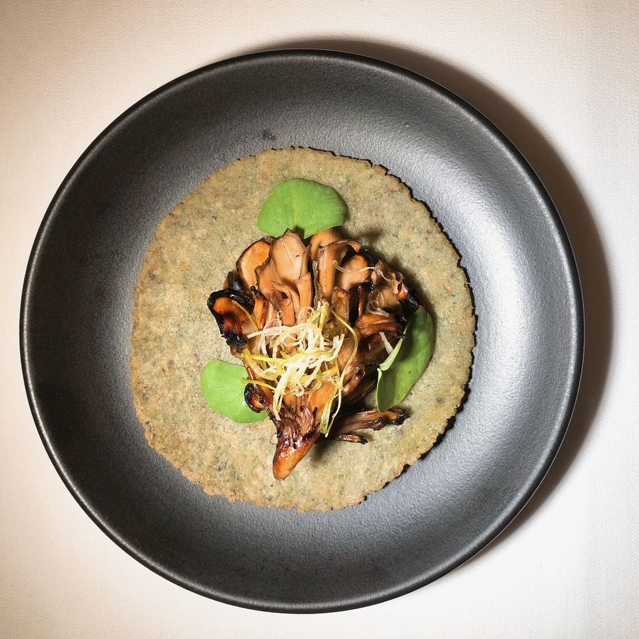 Tortilla course: sourdough tortilla, tostada or taco at Californios, 2018