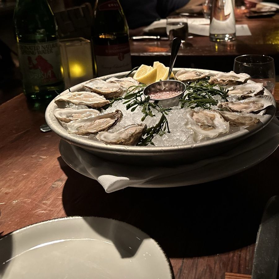 Oyster platter at Foreign Cinema, 2023