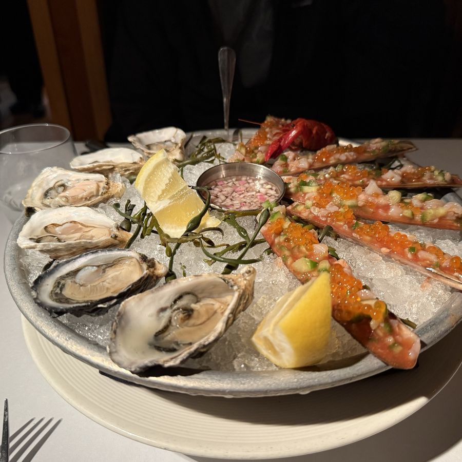 Oyster platter at Foreign Cinema, 2025