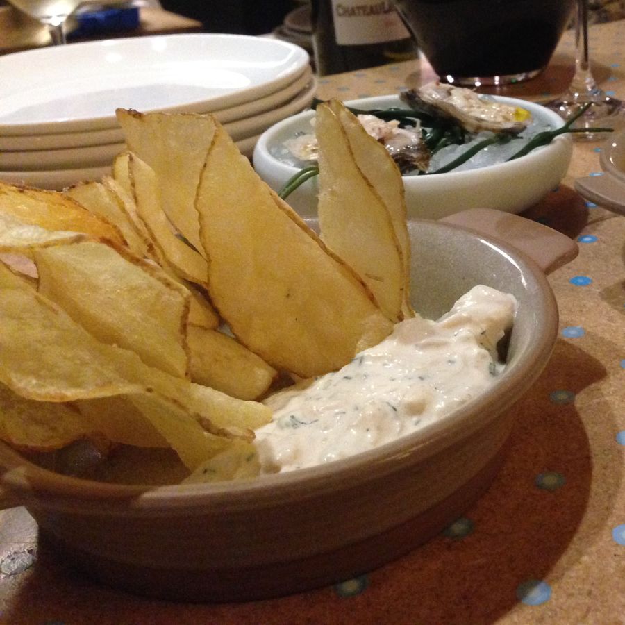 Smoked trout chip and dip at State Bird Provisions, 2014