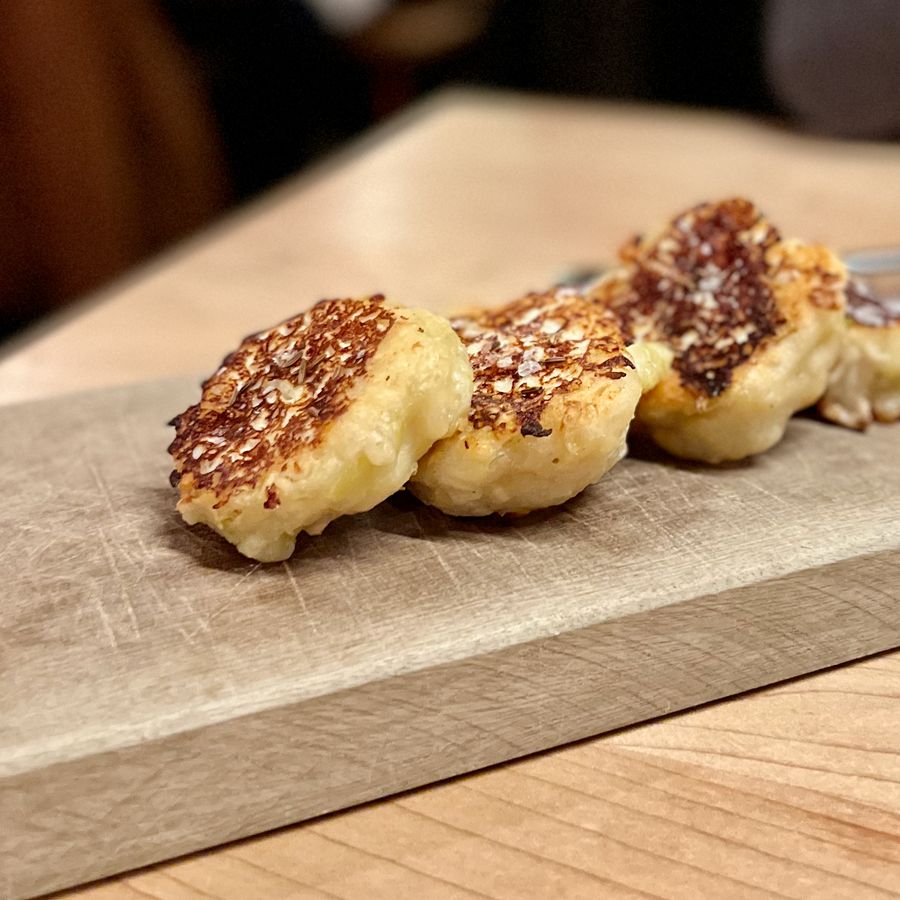 Sourdough sauerkraut pancakes at State Bird Provisions, 2021