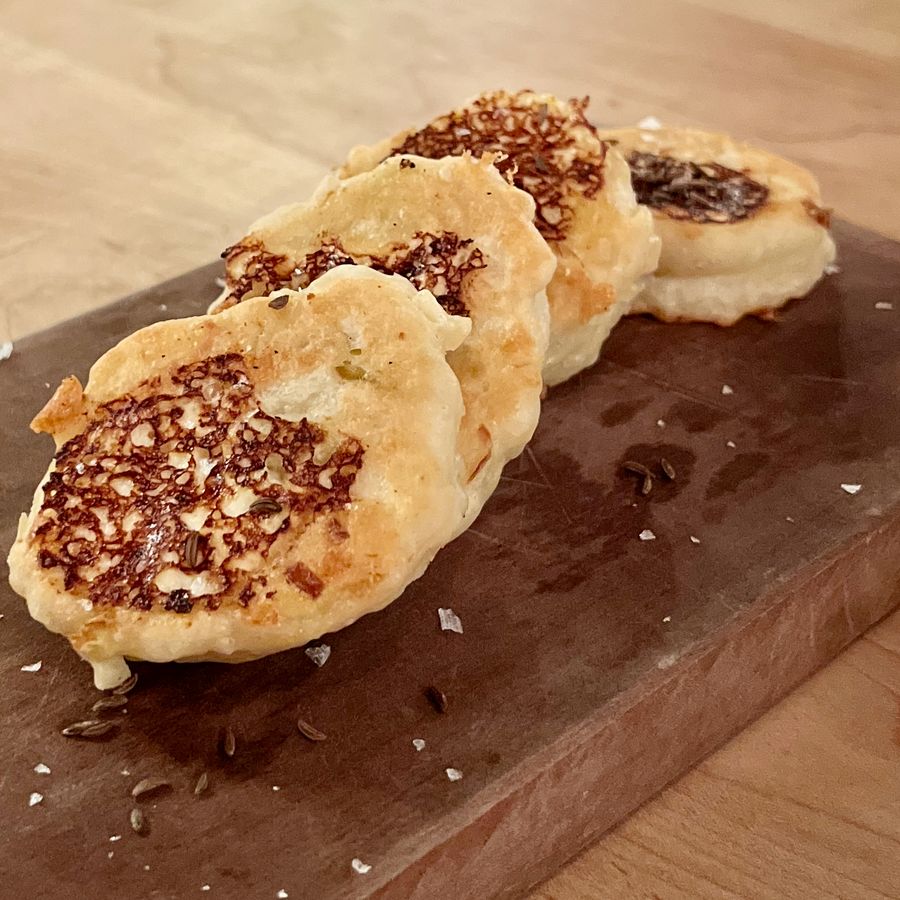 Sourdough sauerkraut pancakes at State Bird Provisions, 2022