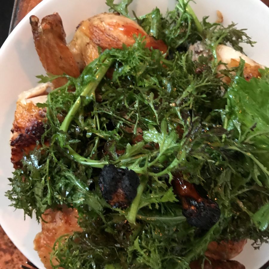 Roast chicken with bread salad at Zuni Café, 2017