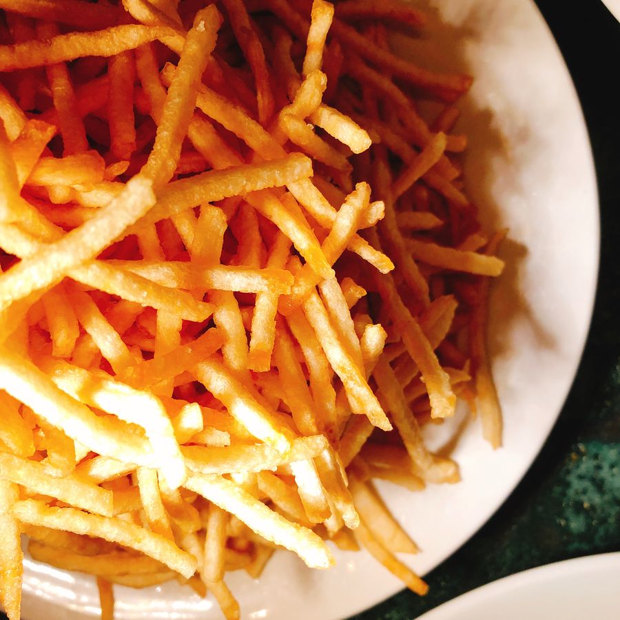 Shoestring fries at Zuni Café, 2018